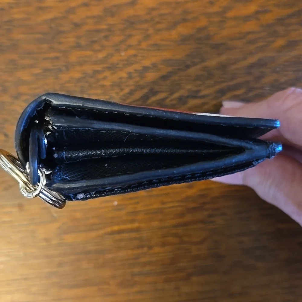 Kate Spade Compact Wallet With Key Ring In Red Poppy Field - Picture 10 of 16